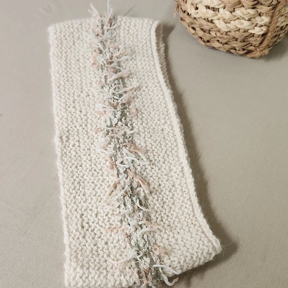 Handmade Infinity Scarf Alpaca Wool Cream